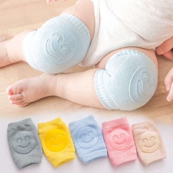 Baby Knee Pads for Crawling Anti-Slip Padded Elbow Safety Protector Multi Color Set of 2 Pairs