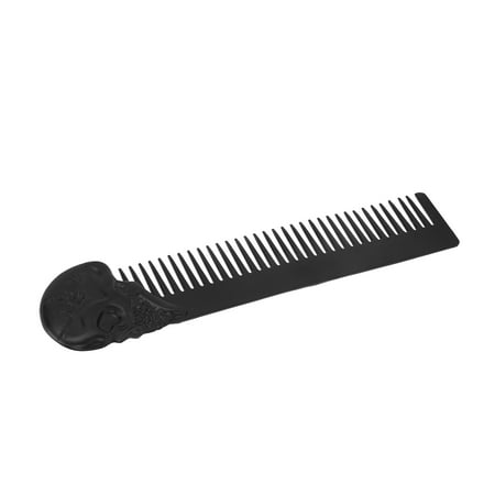 

PocketBeardComb SkullPattern Lightweight ZincAlloy PocketComb PreventStatic Sturdy Stylish For Travel Use Black