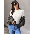 thumbnail image 3 of Ekouaer Women's Long Sleeve Shirts 3 Packs Crew Neck Stretchy Fitted Tops Ribbed Base Layer Soft Thermal Undershirts Tee, 3 of 5