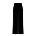 thumbnail image 5 of Qulqfy High Waisted Pants for Women Baggy Velvet Black Wide Leg Lounge Casual Comfy Pants Womens Trousers L, 5 of 6