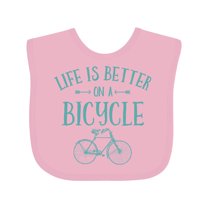 Inktastic Life's Better on a Bicycle Girls Baby Bib