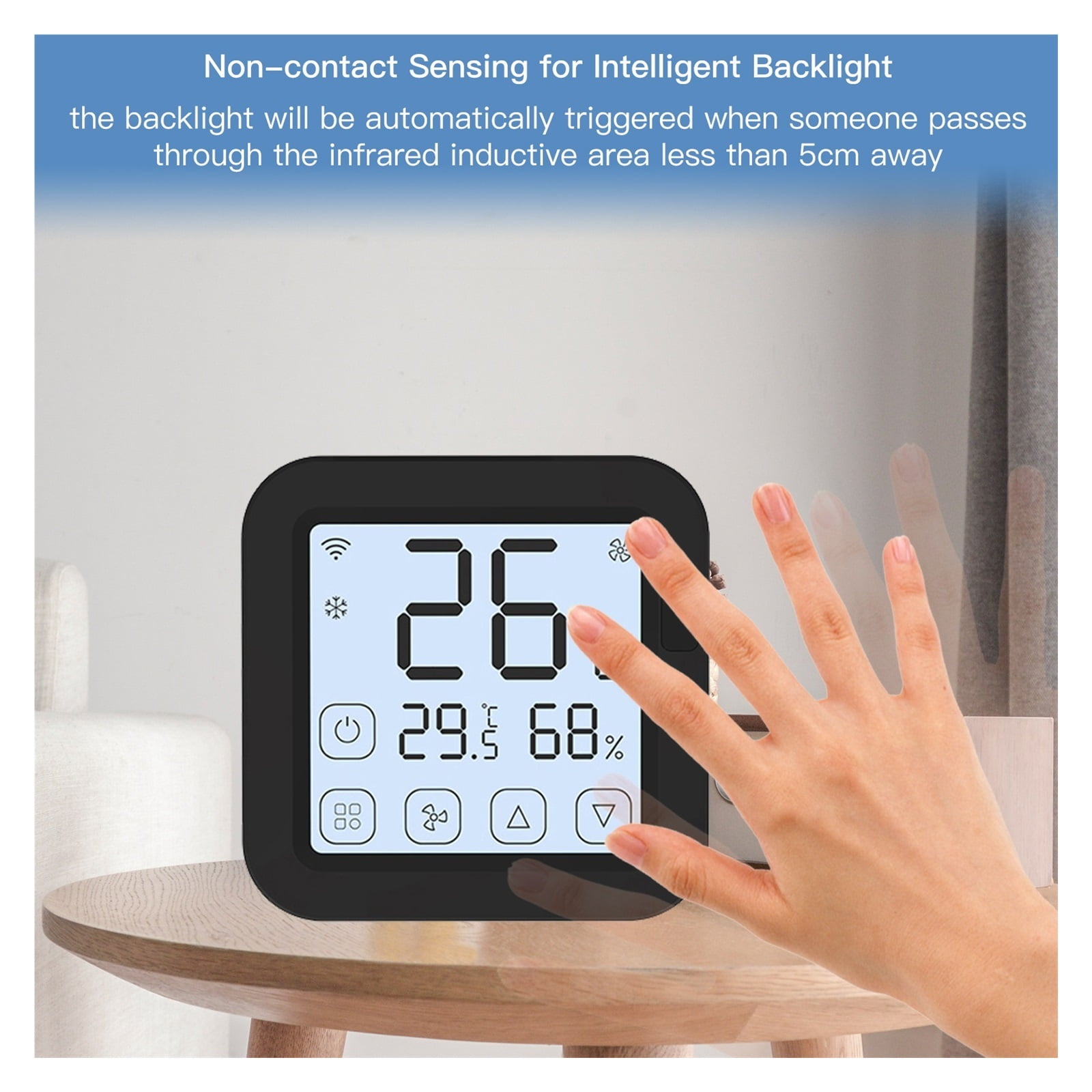Tuya Smart Air Conditioner Controller, Thermostat With LCD Display App Control Temperature Humidity Sensor Monitor