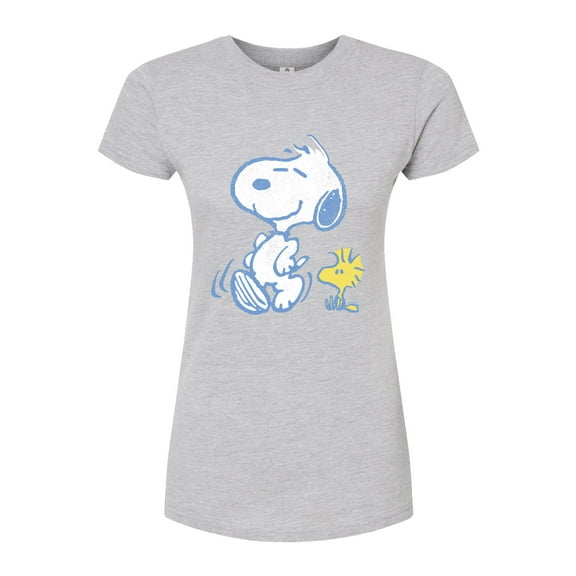 Peanuts - Snoopy And Woodstock Pastels - Juniors Fitted Tee