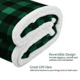 thumbnail image 2 of Buffalo Plaid Sherpa Throw TV Blanket, Super Soft Reversible Fleece Blanket for Cabin Bed or Couch, Catalonia series by Terrania, Green Plaid, 50" x 60"., 2 of 7