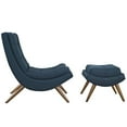 thumbnail image 3 of Modway Ramp Upholstered Polyester Fabric Lounge Chair Set in Azure Blue, 3 of 4