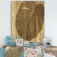 thumbnail image 2 of Designart 'Close Up Botanical Beige Retro Leaf' Lake House Print on Natural Pine Wood, 2 of 3