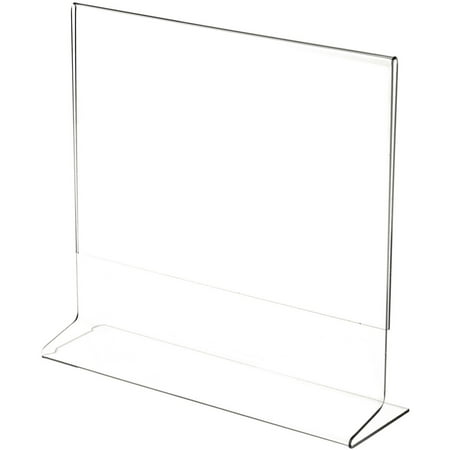Plymor Clear Acrylic Sign Display / Literature Holder (Side-Load), 10" W x 8" H (2 Pack)