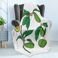 thumbnail image 4 of Avocado Soft Flannel Fleece Blanket, Hand-Drawn Tropical Nature Themed Exotic Fruits Hanging on Tree Branches Print, Cozy Plush for Indoor and Outdoor Use, 70" x 90", Green and Brown, by Ambesonne, 4 of 5
