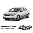 thumbnail image 5 of For 2010 2011 2012 2013 Kia Forte Halogen Black Amber Headlight Assembly Pair, 5 of 5