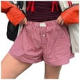 thumbnail image 2 of TrendOFT Front Button Shorts for Women Casual Plaid Print Shorts Fashion Red M, 2 of 8