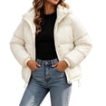 thumbnail image 2 of Xdegoge Womens Puffer Jacket Zip Up Thick Insulated Quilted Padded Winter Coat with Pockets Cold Weather Warm Hooded Outerwear,Sizes M-4Xl, 2 of 7