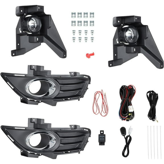labwork Fog Lights Replacement for 2013-2016 Ford Fusion Clear Lens with Bulbs   Bezel Front Driving Fog Light Left & Right Side(Driver & Passenger Side)