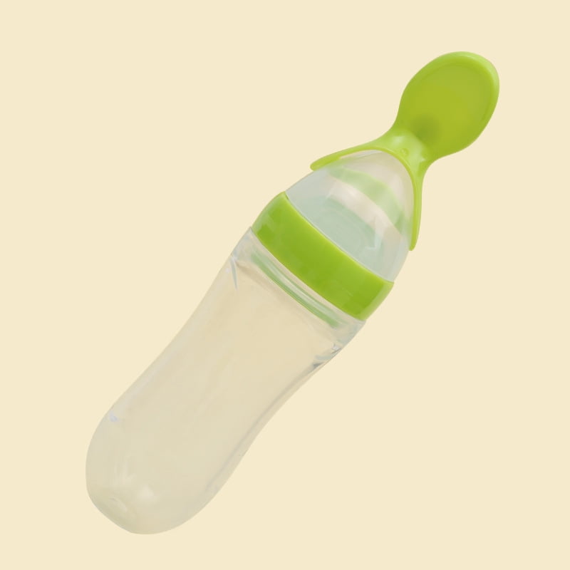 Multifunction Baby Silicone Feeding With Spoon Feeder Food Rice Cereal Bottle QK 
