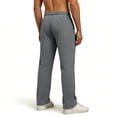 thumbnail image 4 of FINALGANG Mens Solid Color Wide Leg Track Pants Elastic Waistband Zipper Slit Ankles Breathable Casual Trousers For Sports Wear Daily Wear Versatile Bottoms, 4 of 4