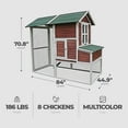 thumbnail image 3 of My Backyard Farm DDP-1732L Chicken Ranch Coop, Dark Red,  84 x 44.9 x 70.8-In. - Quantity 1, 3 of 7