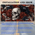 thumbnail image 3 of 1 Pcs 2D Flat License Plate Covers & Frames, Skull Raven and Roses For Decorative Front, Waterproof For Decoration Aluminum License Plate Covers & Frames Cover For Men Women, 12" X 6", 3 of 7
