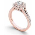 thumbnail image 2 of 1-1/6 Carat T.W. Diamond Split Shank Double Halo 14kt Rose Gold Engagement Ring, 2 of 5