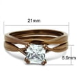 thumbnail image 2 of IP Coffee light Stainless Steel Ring with AAA Grade CZ in Clear for Women Clear Stone Color Style TK2964 Size 9, 2 of 5