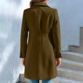 thumbnail image 3 of Mid-Long Pea Coats for Women Winter Lapel Single Breasted Wool Coats Elegant Blazer Jacket with Pockets, 3 of 6