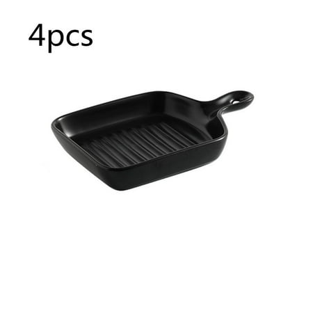 

Homeex Handle ceramic plate Black4pcs
