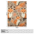 thumbnail image 4 of Orinice fox and foliage woodland animal twig blanket cute print autumn sleeping sitting fox gift blanket for women girls soft flannel fox blanket bed sofa sofa, 4 of 6