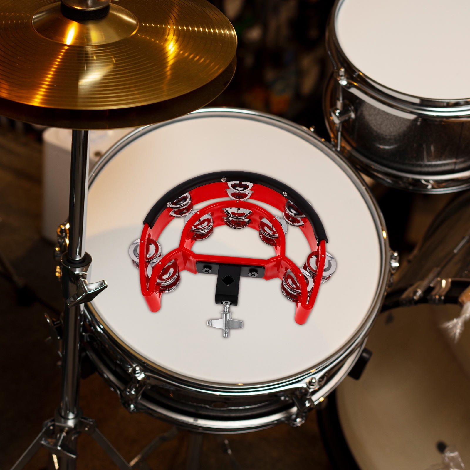 WHAMVOX Beginner Tambourine Drum Supply Drum Mountable Tambourine Instrument Music Instrument Tambourine Drum Instrument Tambourine