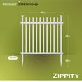 thumbnail image 2 of 41in H x 44in W (2 Panels) No Dig Zippity Burbank Fence Kit, No Dig Fence Panels, White Vinyl Fences for Yard, Temporary Fence for Backyard, White Picket Garden Border, DIY Fence ZP19057, 2 of 15