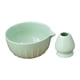 thumbnail image 5 of Cuenco de cerámica para matcha con soporte para batidor, esmaltado, juego de té matcha para ceremonia del té verde Verde claro, 5 of 9