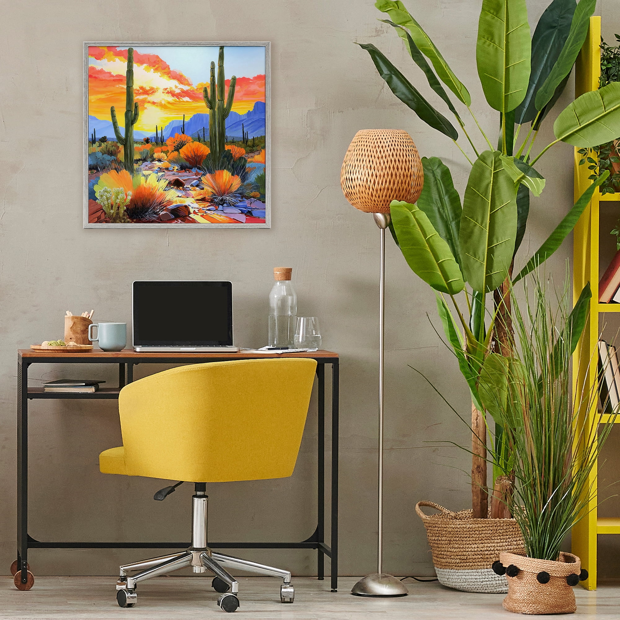 Stupell Industries Desert Splendor Cacti Gray Framed Giclee Art, design by John Jaster