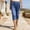 Blue, variant on ZGRBOU Womens Capris Jeans Low-Rise Straight Leg Stretchy Denim Shorts Summer Casual Trendy Jean Pants with Pockets