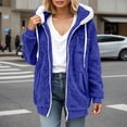 thumbnail image 5 of Fall Jacket for Women Fuzzy Sherpa Fleece Zipper Drawstring Warm Hoodie With Pocket Oversize Casual Trendy Jacket, 5 of 5