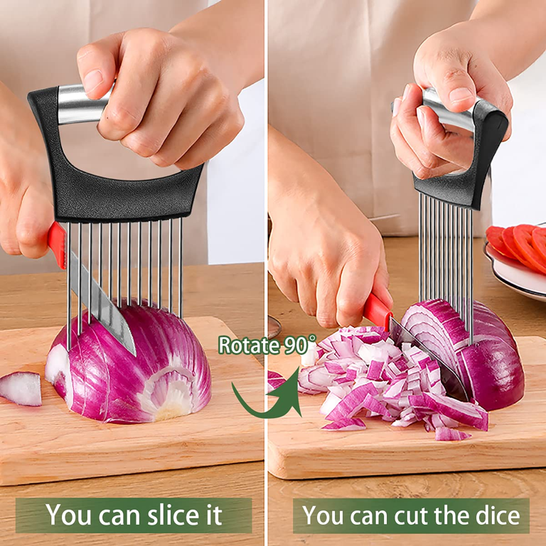 Stainless steel Onion Holder for Slicing, Vegetable Potato Cutter Slicer,  tools