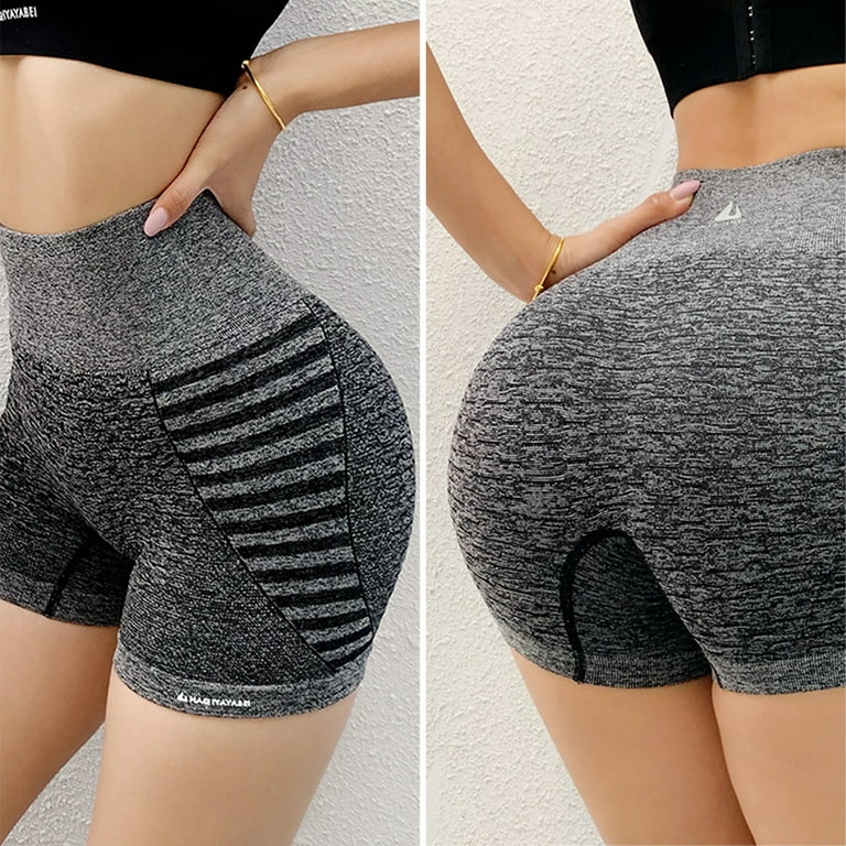 Mojoyce Butt Lifting Shorts for Women High Waist Scrunch Yoga Biker Shorts  Workout Seamless Booty Shorts(Grey L/XL) 