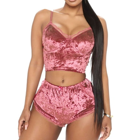 

Calsunbaby Women s Pajamas Sets Golden Velvet Homewear Sleeveless Tops Shorts