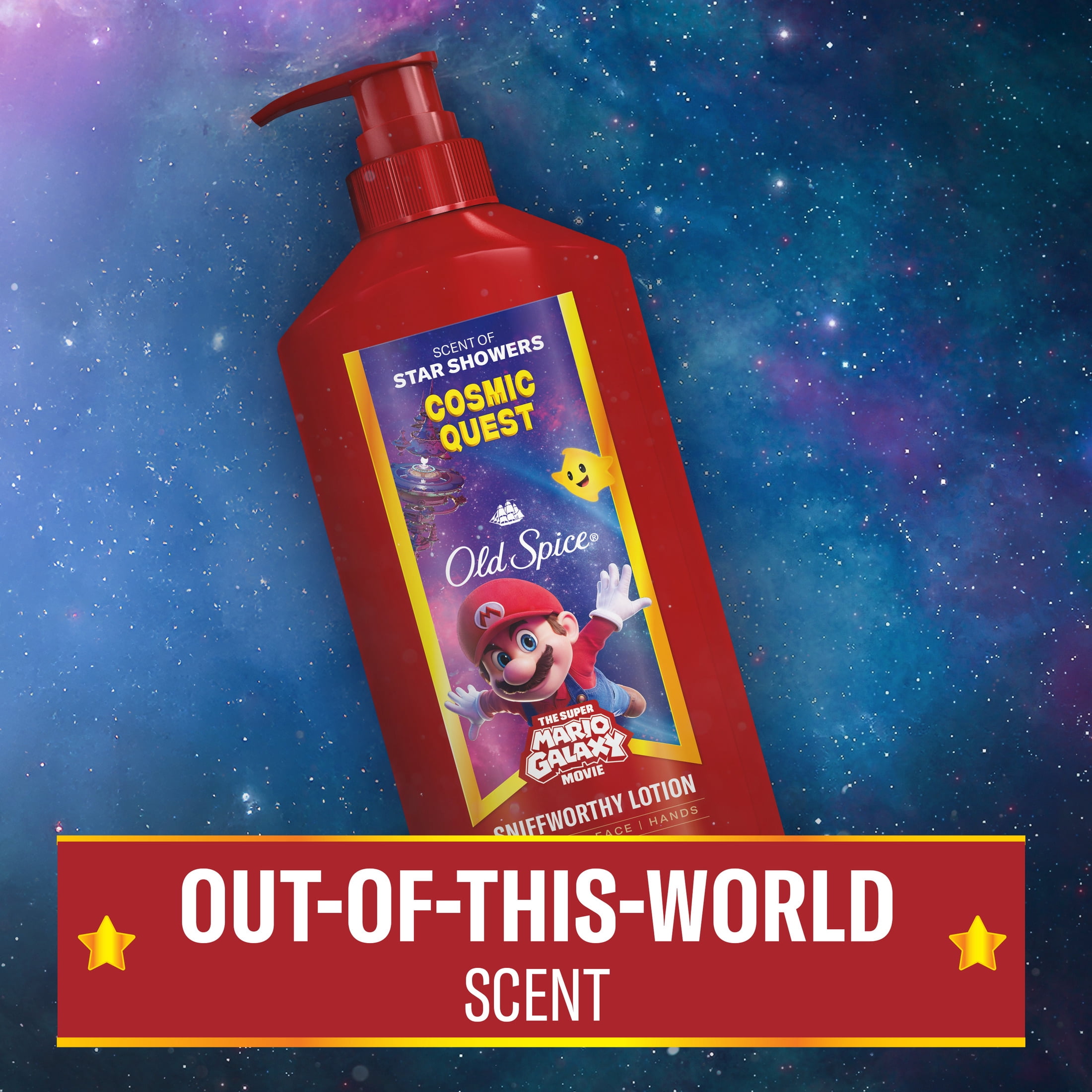 Old Spice Hand and Body Lotion for All Skin Types, Cosmic Quest, Old Spice x The Super Mario Galaxy Movie, 16oz