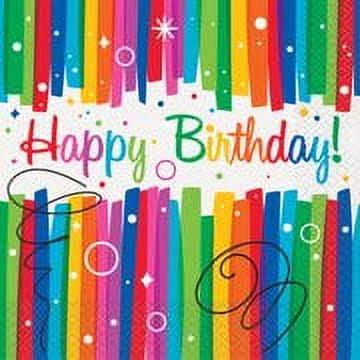 Rainbow Birthday Paper Luncheon Napkins, 6.5in, 16ct (Pack of 14)