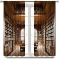 thumbnail image 5 of Bookshelf Curtains, Vintage Library with Books Window Treatments for Kids Bedroom, Wooden Wooden Antique Bookcase Drapes 2 Panel Sets,55x63 Inch, 5 of 6