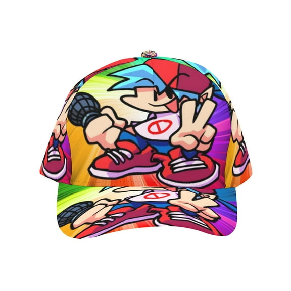 Friday Night Funkin-theme Baseball Cap For Men, Women & Kids, Classic Flat Brim Hat Hip Hop Trucker Hat Adjustable Snapback Hat