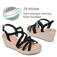 thumbnail image 4 of Sandalias Luoika con cuña ancha para mujer, color negro 816, talla 7.5XW, 4 of 6