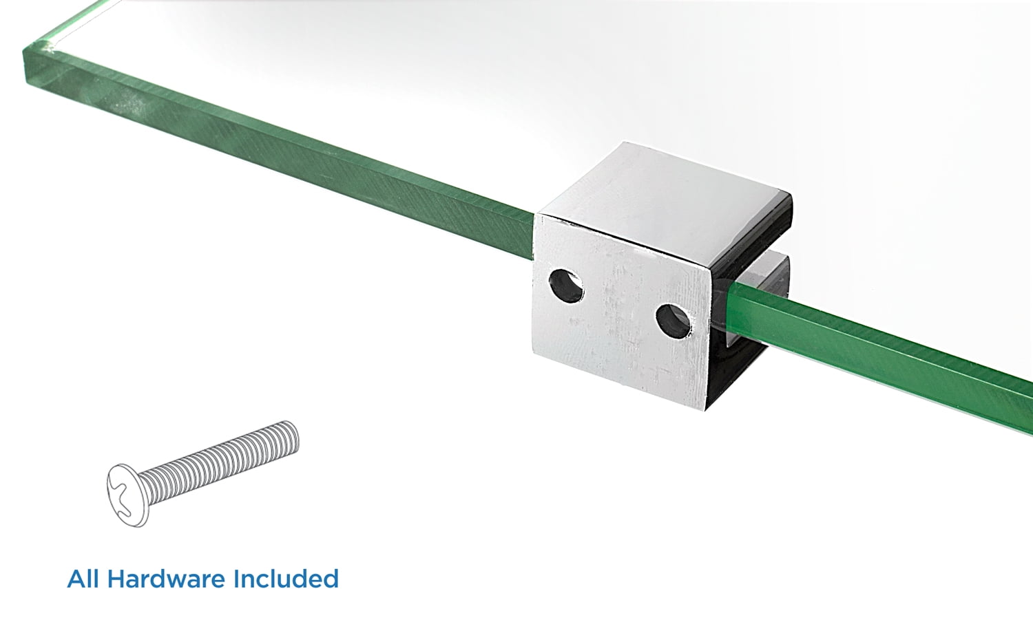 MountIt! Corner Wall Mounted Glass Shelf 9.75 inch Tempered Glass