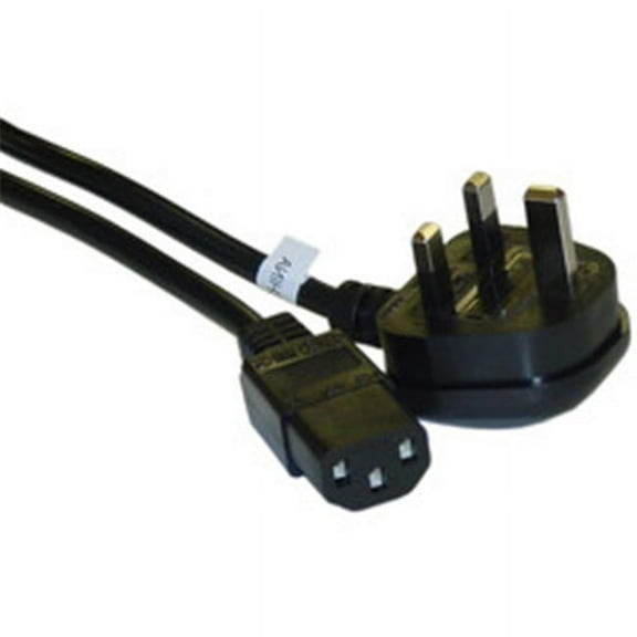 UK Computer-Monitor Power Cord with Fuse  BS 1363 to C13  VDE Approved  6 foot