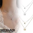 thumbnail image 2 of Double Crystal Butterfly Silver Gold Chain Necklace Women Christmas Gift`~ U8T7, 2 of 9