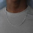 thumbnail image 1 of Collar de cadena Figaro de plata 925 de 40-75 cm y 4 mm para mujer y hombre, collar largo, joyería de hip hop, regalo, 1 of 5
