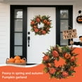 thumbnail image 5 of Fall Wreath For Front Door Decoration, Artificial Pumpkin Maple Leaf Peony Berry Handmade Vine, 45Cm Size Construction Thanksgiving Festive Gift For Family Friends, 5 of 8