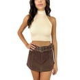 thumbnail image 1 of Txlixc Tirantes femeninos halterneck blusa casual de verano color sólido cuello alto sin mangas blusa sin espalda corta ropa callejera Txlixc  moda, 1 of 4
