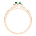 thumbnail image 4 of 1.2 tcw Simulated Emerald Cocktail Fashion Ring for Women, 18K Rose Gold, 4 of 5