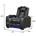 thumbnail image 4 of Bonzy Home Power Controlled Electric Recliner with Adjustable Headrest, USB Ports, Cup Holders - Black, 4 of 7