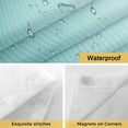 thumbnail image 4 of No Hook Shower Curtain with Snap in Liner, Stripe Teal and Pink Color Gradient Waterproof Bath Curtain Double Layers with See Through Top Window, Abstract Modern Hotel Shower Curtains 72x84in, 4 of 9