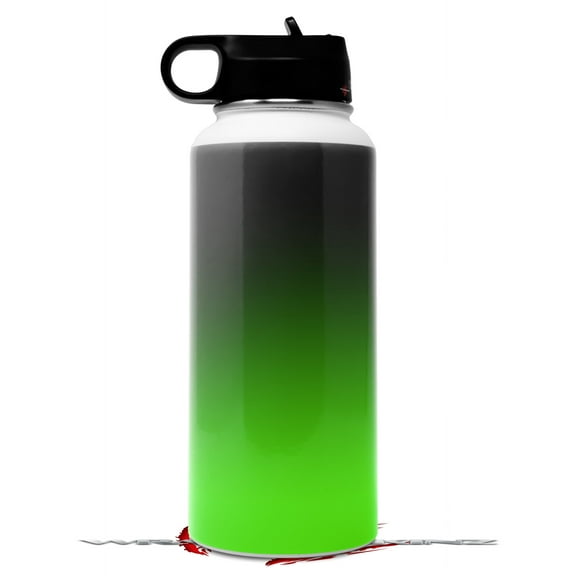 Skin Wrap Decal compatible with Hydro Flask Wide Mouth Bottle 32oz Smooth Fades Green Black (BOTTLE NOT INCLUDED)
