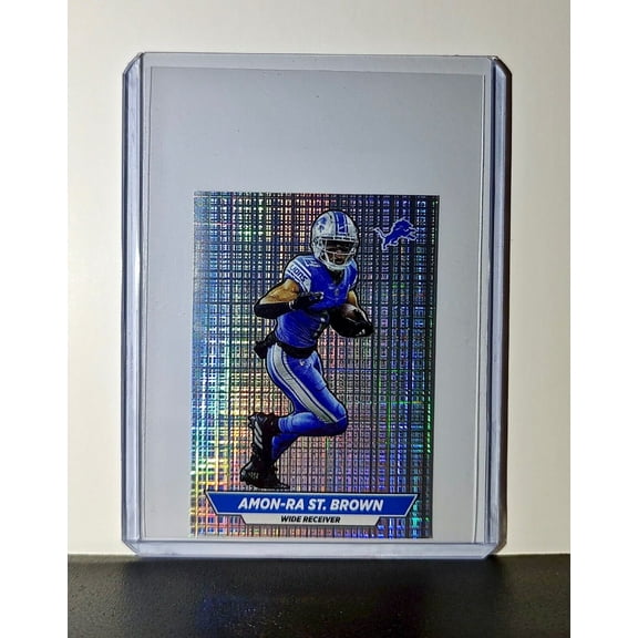 Amon-Ra St. Brown 2024 Panini NFL Sticker #388 Foil Detroit Lions